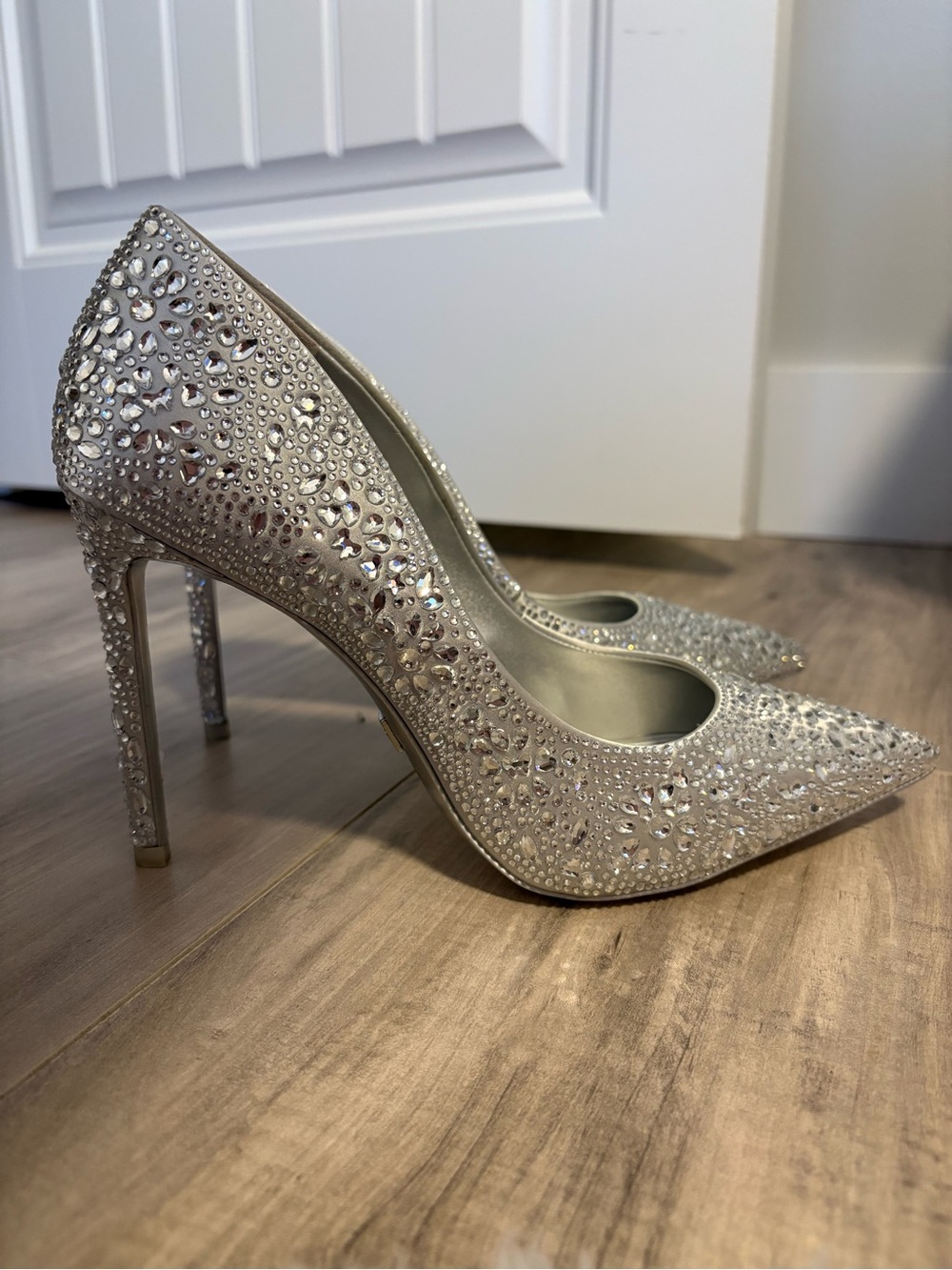 Aldo x Disney 100 Sparkle Pointed Toe Silver Stiletto Pumps